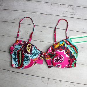 Simply Sole Women's Bikini Swim Top Size 10 M Floral Swimwear Underwire